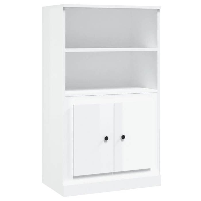 966795& Bahut de Rangement Pour séjour - Buffet haut - blanc brillant 60x355x1035 cm - Bois - Panneaux de particules