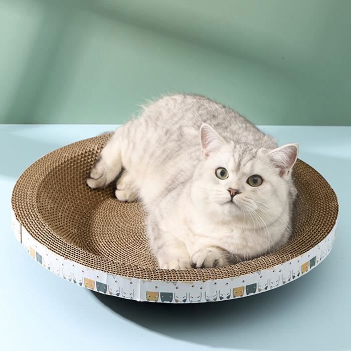 Lit Griffoir pour Chat - Ulisem - Rond - Papier Ondulé - Diamètre 35cm - Ergonomique