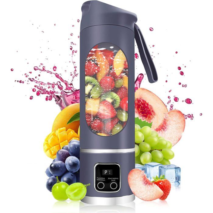 Mini mixeur USB 500 ml 12 lames portable pour smoothies multifonctionnel violet - Omegasback