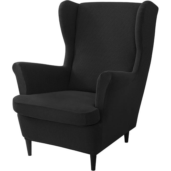 Housse de meuble - XVX - Housse canapé extensible - Jacquard élasthanne - Noir - Design ergonomique