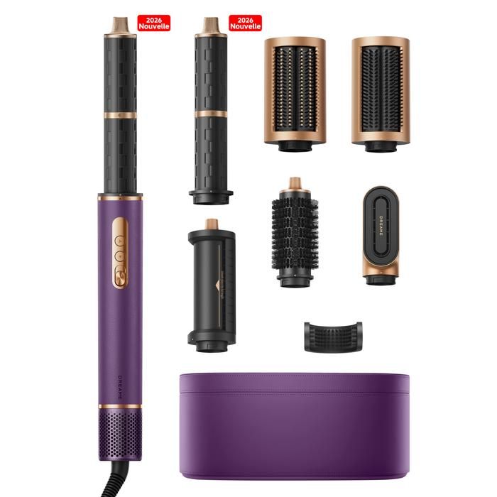 Dreame AirStyle Pro Multistyler Violet Appareil de Coiffure 7en1 Séchage Rapide-2 Enrouleurs-Brosse Lissante-2026 Nouvelle Version
