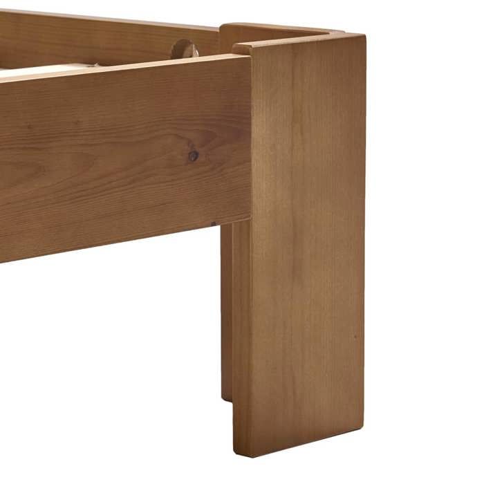 BURKE* Lit simple 100x200 cm Structure de lit classique sans matelas marron miel 100x200cm bois pin massif- LL1558