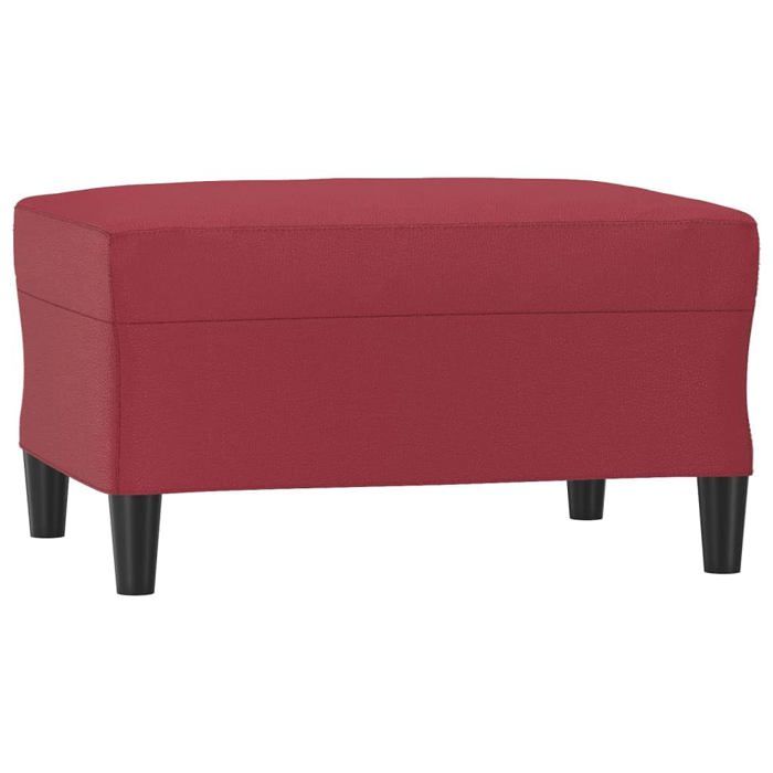 Repose-pied en similicuir - vidaXL - Rouge Bordeaux - 70x55x41 cm - Similicuir durable - Cadre en contreplaqué