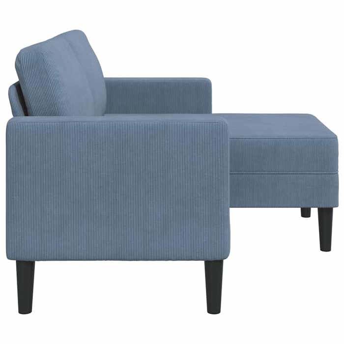 Promotion janvier Canapé 2 places - MANGO - SOFA DOUBLE - avec méridienne en L - bleu 125 cm - Lin SS1217