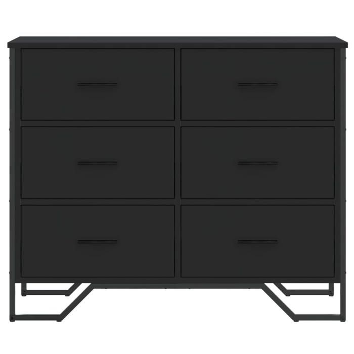 Moderne Commode salon BURKE Meuble de rangement noir 91x35 5x74 5 cm bois dingénierie AA3264