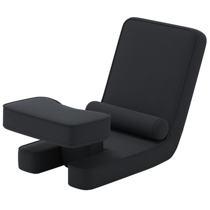 Canapé paresseux - HELLOSHOP26 - 84 x 50 x 67 cm - Dossier 5 positions - Repose-pieds plateau - Pliable