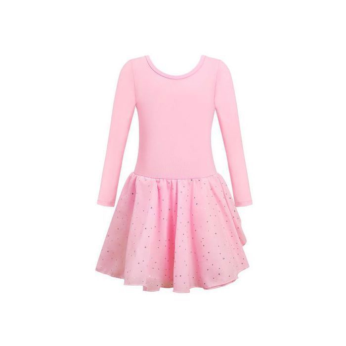 Justaucorps de ballet - SINOEEM - 160 cm - Jupe tutu intégrée - Manches longues - Dos tressé