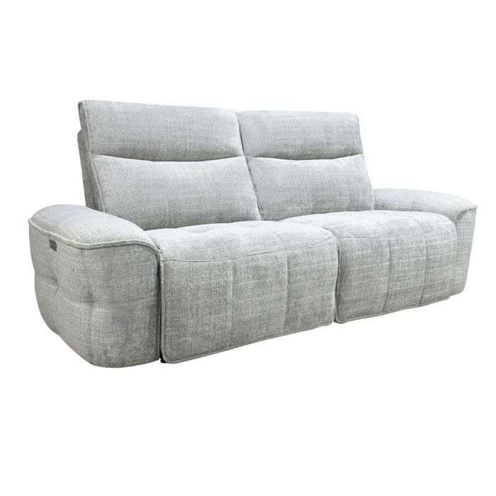 Canapé relax électrique 2pl 186 cm en tissu doux gris clair – CALM Meubletmoi Canapé relax électrique 2pl 186 cm en tissu doux gris clair – CALM Meubletmoi