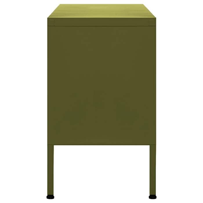 Cabinet TV - Vert - Meuble TV pour Télévision - 1 PC - Vert olive 105x35x50 cm Acier T280