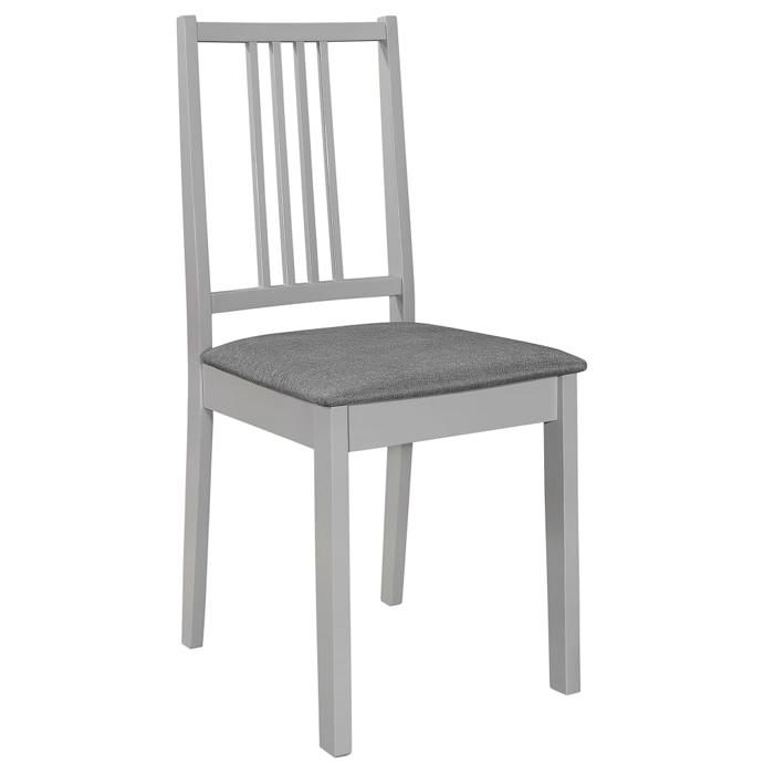 Chaises de cuisine(Set 4） - Gris Chaises à manger avec coussins - 4 personnes - gris bois solide - 40 x 49 x 88 5 cm ch92525771
