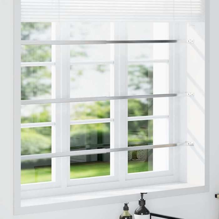 Bonne qualité - Barres de fenêtre réglables de sécurité 3 pcs 710-1200 mm élégant - argenté - robuste - 20x20 mm yeq93g75262872