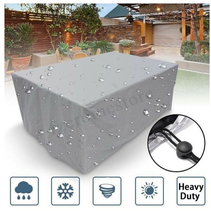 Housse Salon Jardin Carré 100x100x85cm 210D Imperméable Pour Table Patio Chaise Résiste Déchirure