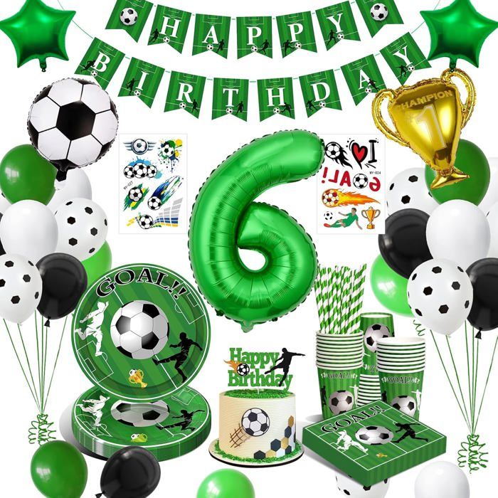 Foot Deco Anniversaire 6 AnFootball Vaisselle De Fete Football DecorationKit Anniversaire Football GarçonFoot Theme Papier Serv