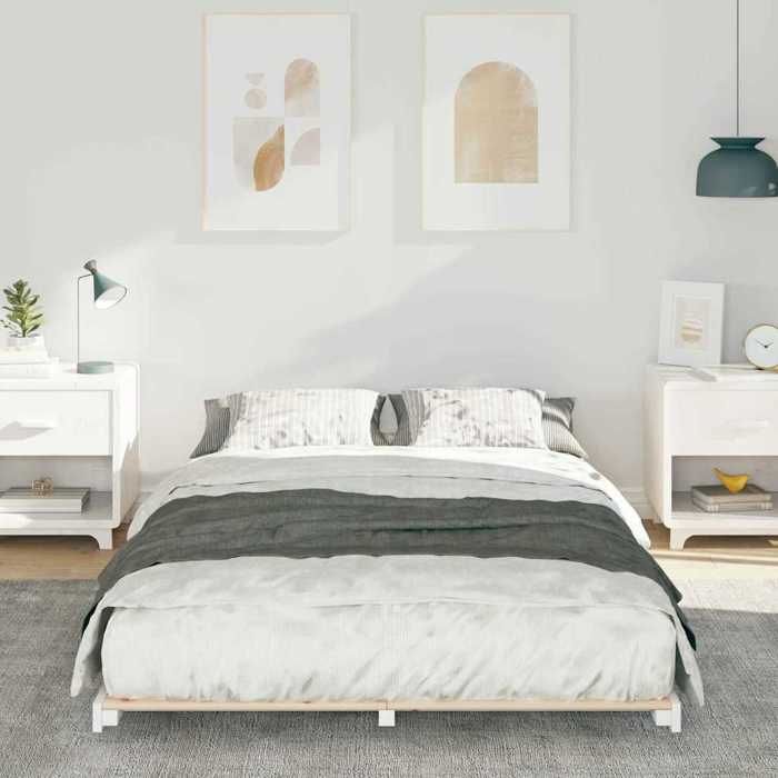 Lit 2 places - 120 x 190 cm - Blanc - vidaXL - Cadre de lit - moderne - adulte 287065