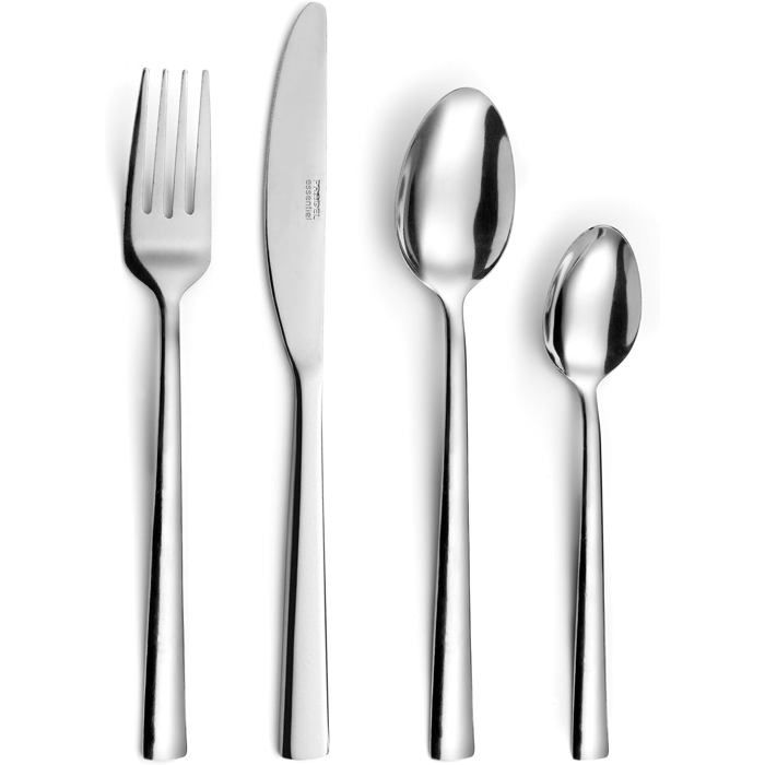 Ménagère 24 Couverts De Table Pour 6 Personnes-Infinity-Acier Inoxydable 18/0Finition Brillante-Inox (Epaisseur 2 Mm)