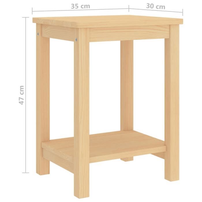 Table de chevet Bois clair 35x30x47 cm Bois de pin massif_2 ans garantie_58708