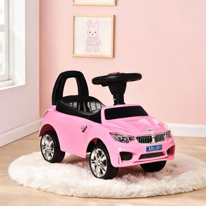Porteur enfant warm pink coffre à jouets klaxon phares et musique 63 5 cm anti-renversement