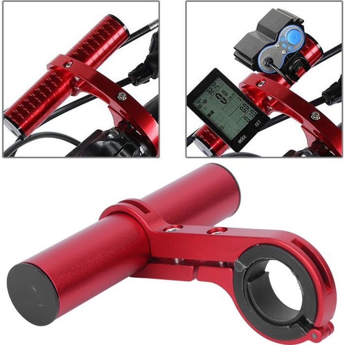 Support Vélo pour Phare Porte Lampe Réglable sur Guidon Accessoire Cycliste Rouge Équipement de Sécurité