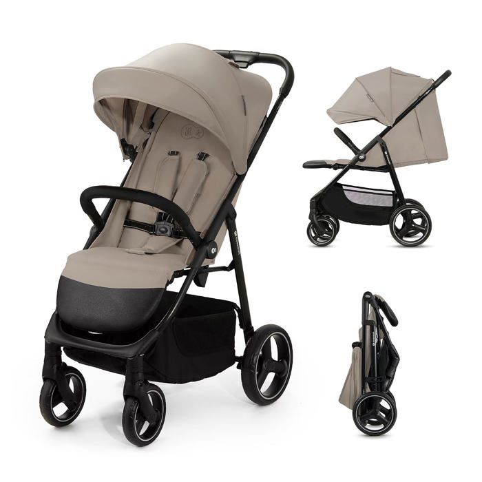 Kinderkraft TRIG 3 Poussette Canne Légère Position Allongée Suspension 4 Roues Pliable Harnais réglables à 5 points Repose-pie