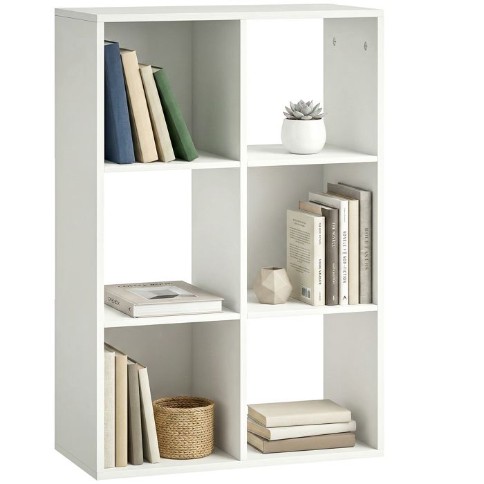 Bibliothèque étroite - Étagère de rangement à 3 niveaux - Dispositif anti-basculement - Blanc - 61 5 x 29 5 x 91 5 cm - ZENLINKJH
