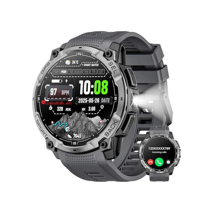 Montre connectée - GENERIQUE - GPS Militaire - GPS intégré - AMOLED 1 43 - Batterie 530 mAh