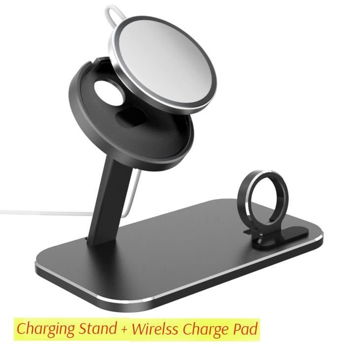 Dock noir - Chargeur - Support de Station de Charge sans fil Apple Magsafe  pour iPhone 12 Pro Max Mini et App - Cdiscount Téléphonie