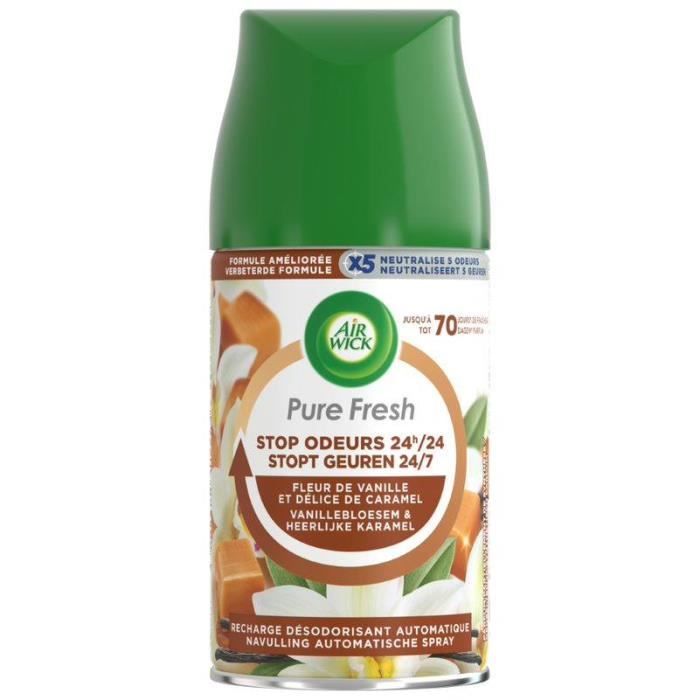 Lot de 10 Recharges Freshmatic Pure Fresh Vanille et Délice de Caramel -250ml