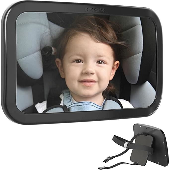 Miroir Voiture Bébé, 100% Incassable Rétroviseur bébé, 360° Rotation  Réglables Retroviseur Voiture Bébé, Miroir