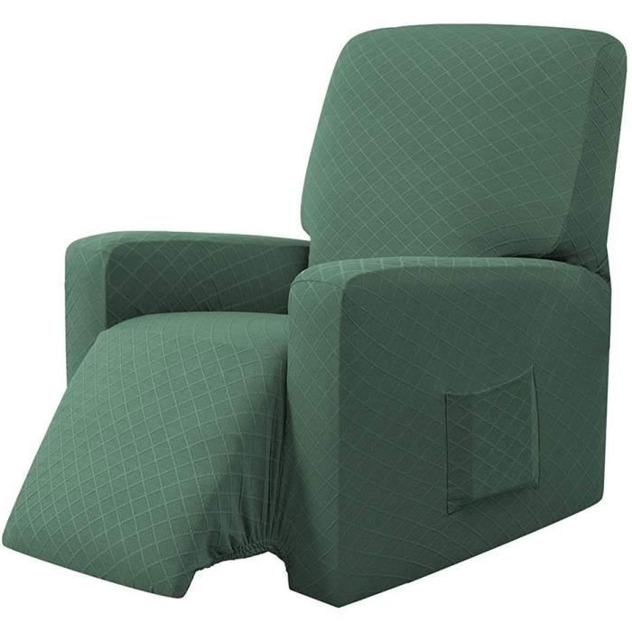 Elastique Housse de Fauteuil WOVTE Housse de Fauteuil à Oreilles Tissu Doux Polyester Protecteur pour Chaise Canapé - Vert