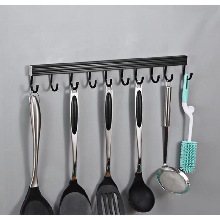 Crochet de cuisine mural noir T1, porte-outil de garde-manger, étagère de  cuisine, barre de garde-manger en aluminium pour rangement d'ustensiles F2  T1 - AliExpress