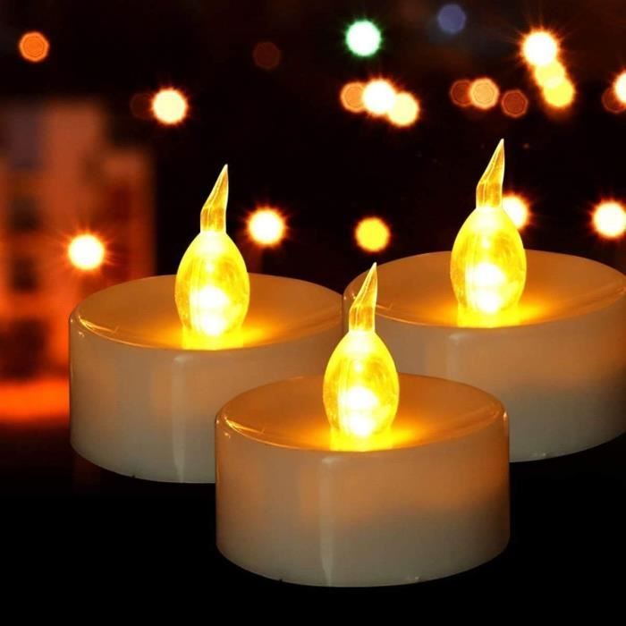 HANZIM Lot de 50 Bougie LED à Piles avec Flamme Vacillante, Décoration pour  Table Fête Party Anniversaire Mariage : : Cuisine et Maison