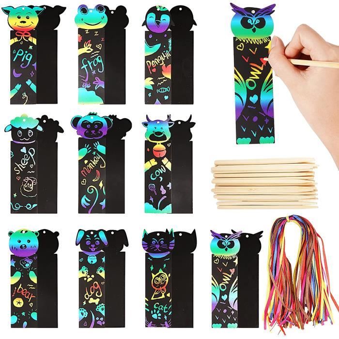 SwirlColor Cartes a Gratter Animaux pour Adultes, Peinture à Rayures en