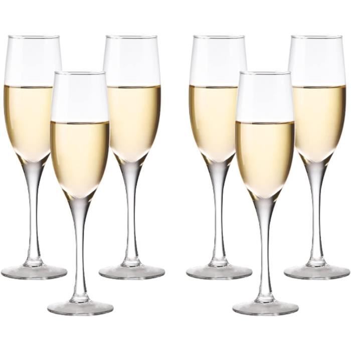 Lot de 6 Coupes à champagne en verre - 30 cl - Cdiscount Maison