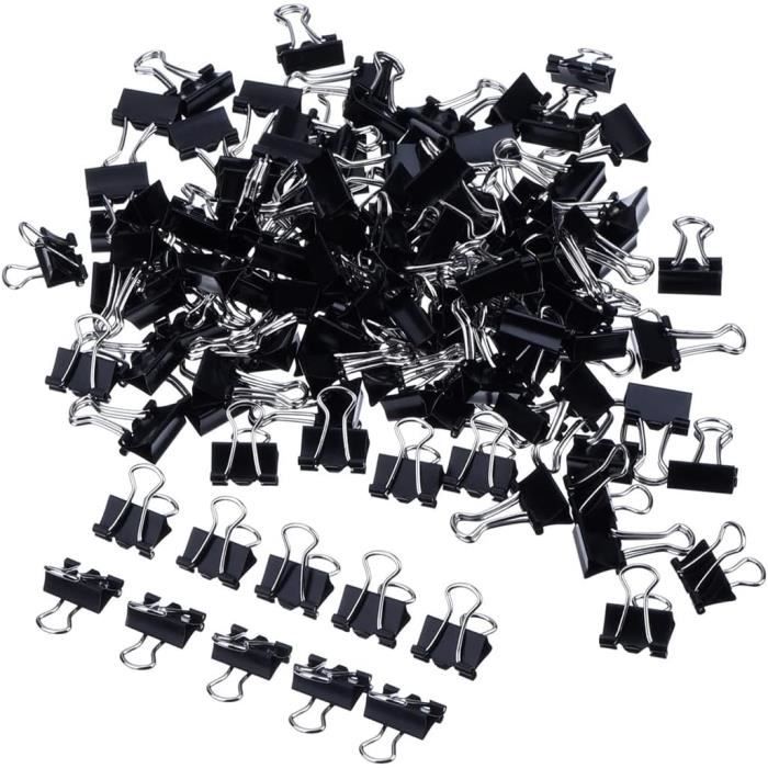 100 Pièces Pince Double Clip 25mm Binder Clips Couleur Foldback Pinces Métal Pinces Papier Pince