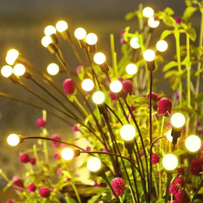 1pc Lampe Solaire De Jardin, Avec Fleurs Et Tiges Lumineuses