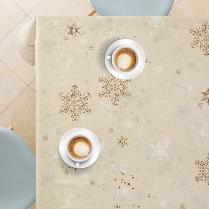 Nappe De Table KEVKUS K00820 - Toile Cirée Noël étoiles - Carré, Rond Ou Ovale