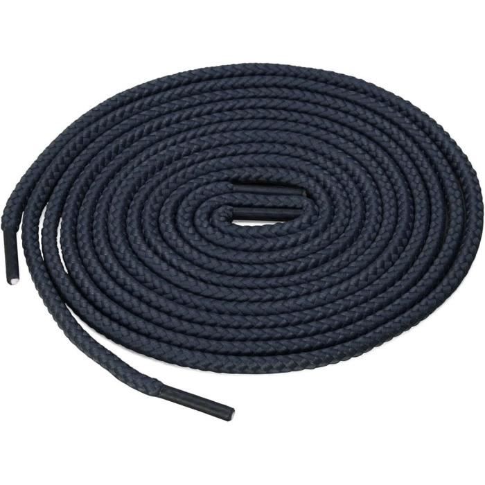 2 Paires Lacets Ronds 4,5mm Stepace - Polyester Renforcé - Pour Bottes, Randonnée, Travail - 80 à 160cm