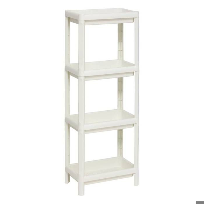 Étagère 4 niveaux en plastique blanc