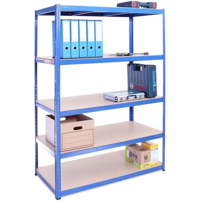 etagere de rangement pour garage 180cm x 120cm x 60cm bleu 5 etagere capacite de 875kg 175kg par etagere tres resistant c cdiscount maison
