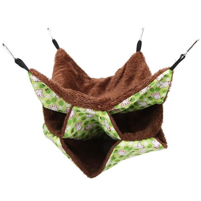 Hamac pour petit animal - AIZ - Lit suspendu - Vert - 32x32x3cm - Rongeur