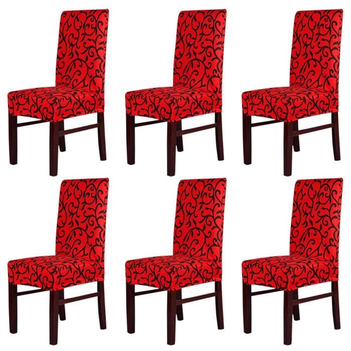 6 Pcs Housse De Chaise Extensible Salle à Manger Couverture Pour Chaise