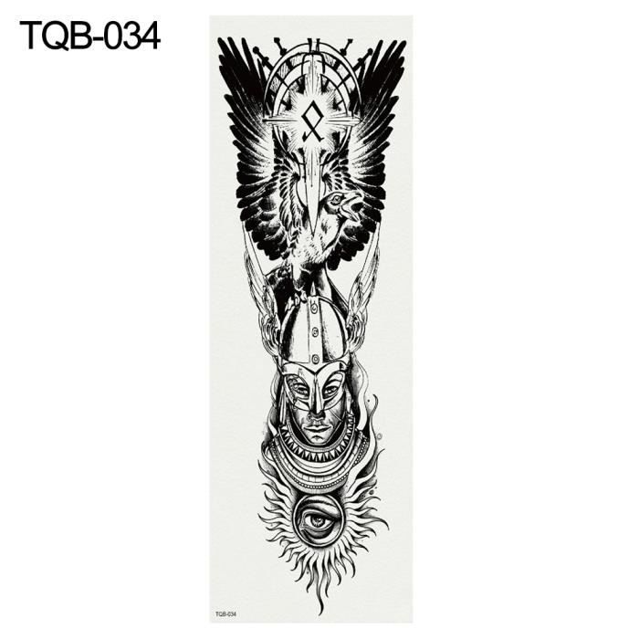 Plein Bras Temporaire Faux Tatouage Hommes Femmes Corps Art Décalque Autocollant De Transfert De Leau Tqb 034