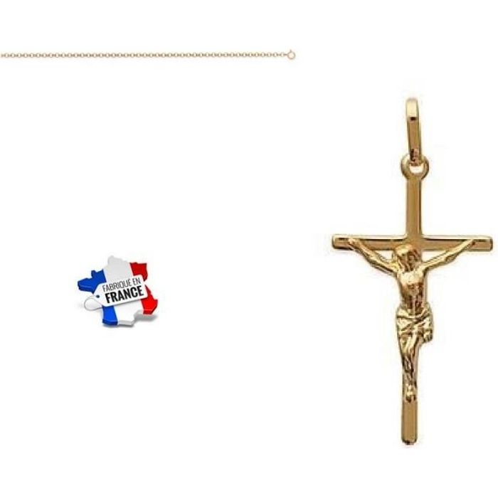 Croix chrétienne Style ouvert réversible en 10k solide or jaune 