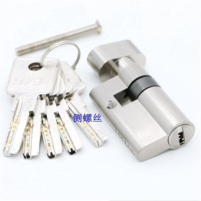 Cylindre De Serrure De Porte Antivol En Cuivre – 70 Mm (35/35) Avec 3 Clés – Pour Porte Bois Et Alu
