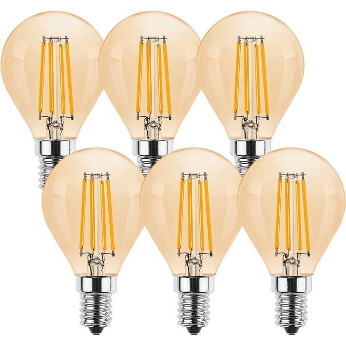 Ampoule LED Dimmable E14 4W,Ampoule à Filament Vintage LED E14 G45-P45,Mini  Globe LED blanc chaud 2700K,équivalent à A547 - Cdiscount Maison