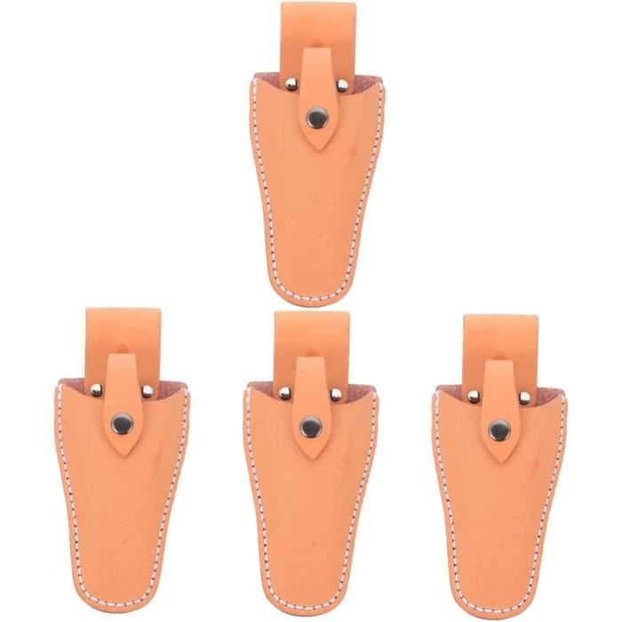 Etui S cuir de veau pour couteau pliant fait main par Chantal Trocmé