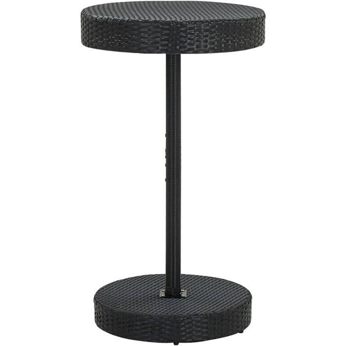 Table De Bar Extérieure Tidyard - Design Rotin Résine Marron 60,5x106 Cm