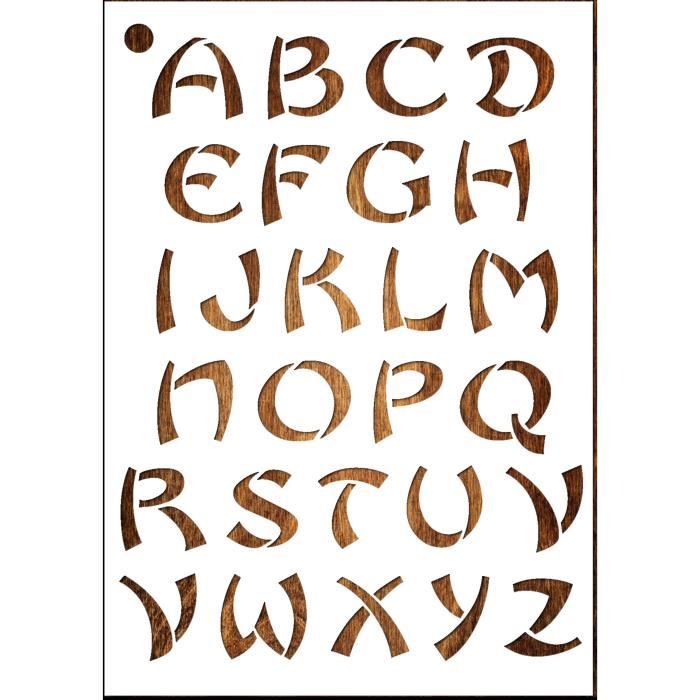 Pochoir Lettre En Plastique Mylar Alphabet Style Asiatique 35 Mm Cdiscount Beaux Arts Et Loisirs Creatifs