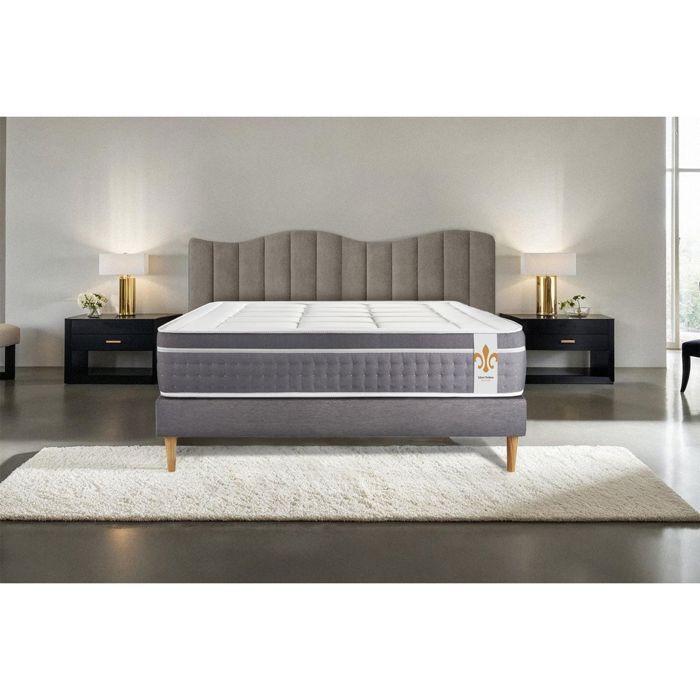 Ensemble Le Trente 160 x 200 cm sommier Gris