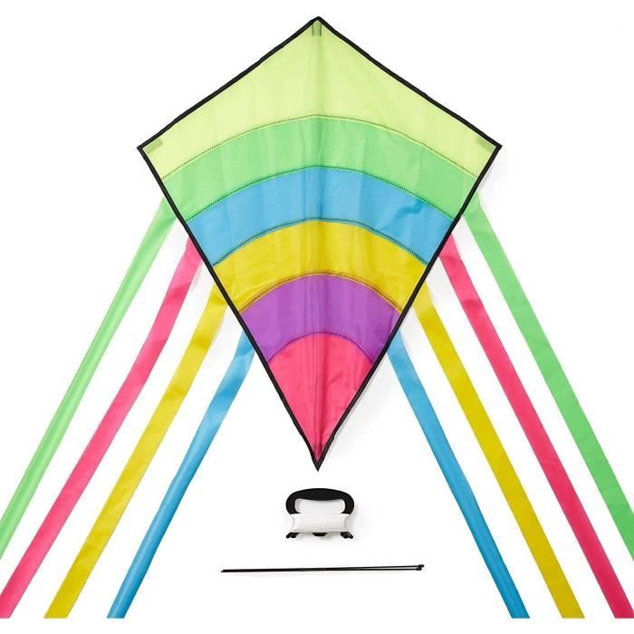 Cerf-volant HQ Rookie Arc-en-Ciel – 2 Lignes – Débutant – Sport De Plein Air Enfant 8-11 Ans